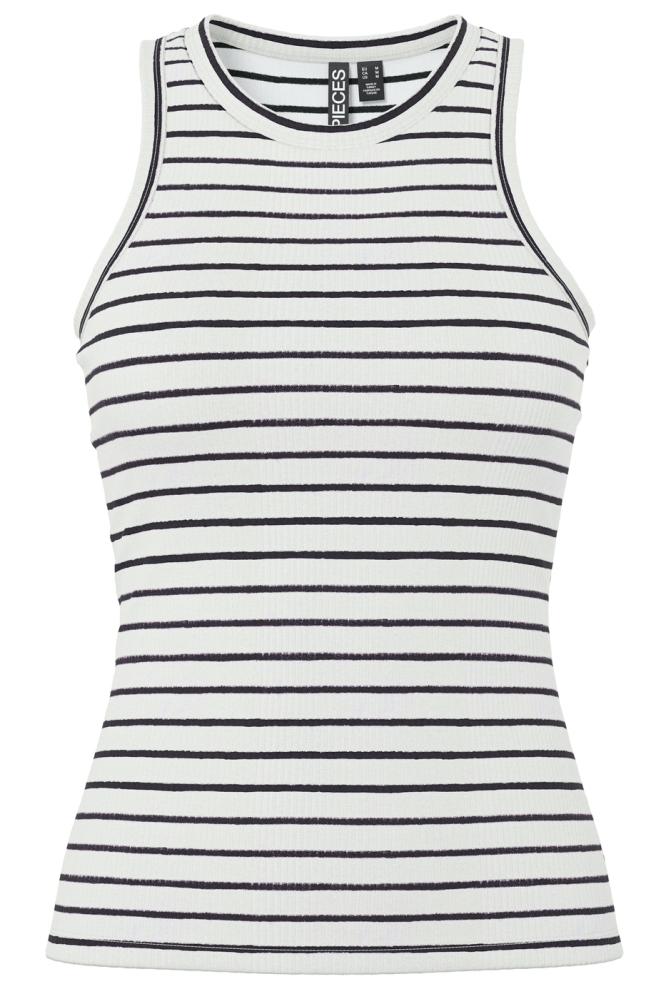 PCRUKA BOXER TANK TOP JRS NOOS BC 17133673 CLOUD DANCER/NEW BLACK